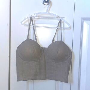 BRAND NEW: Beige Padded Cropped Tank Top